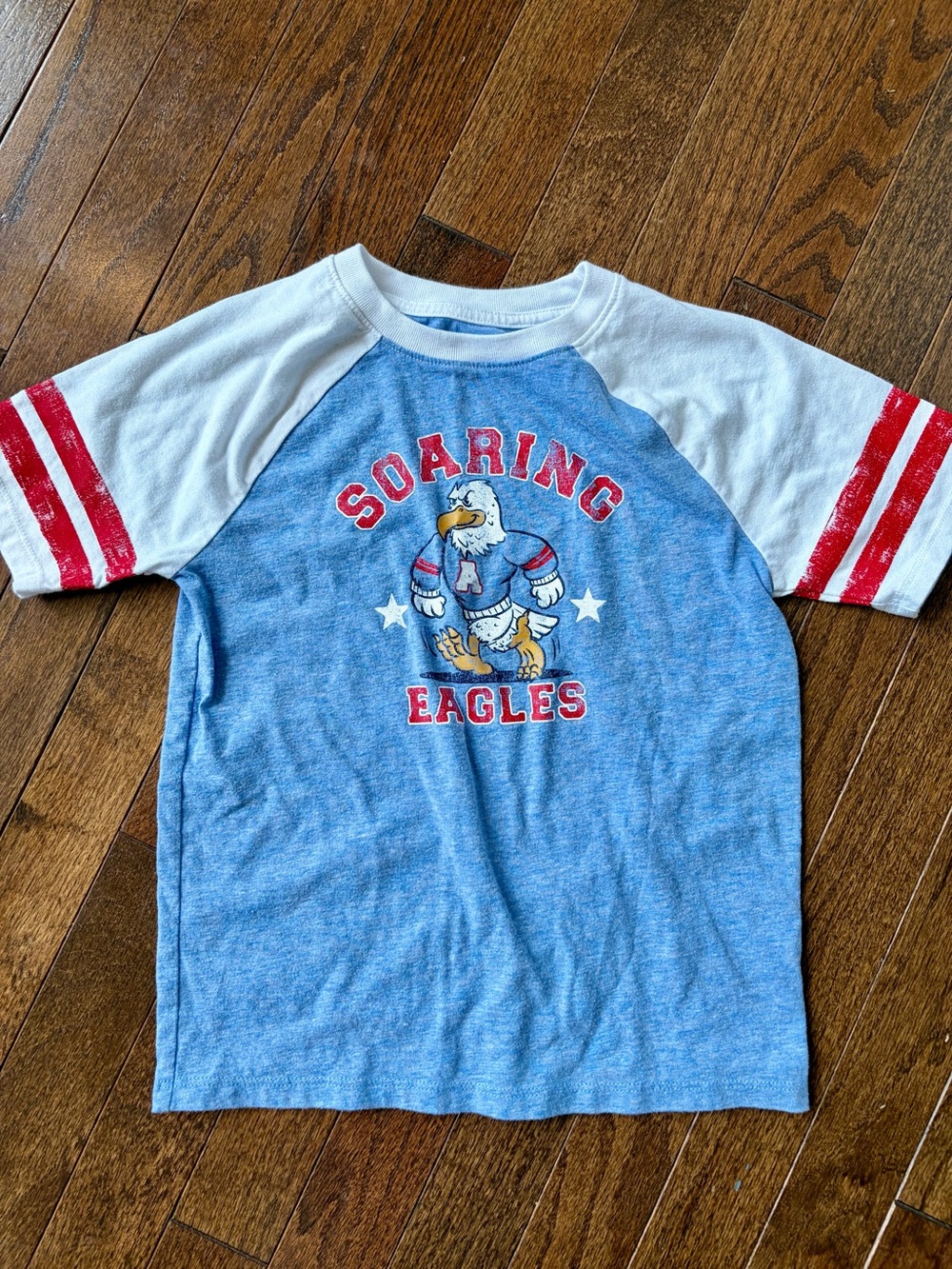 Celebrate It Blue & White 'Soaring Eagles' Raglan Tee with Red Accents